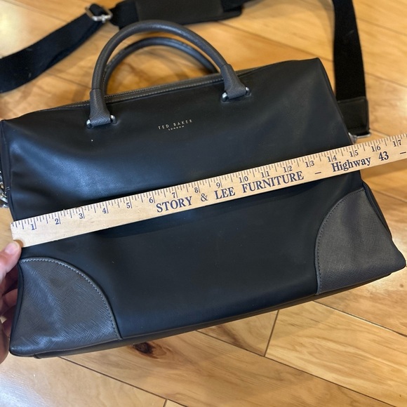 Ted Baker Men's Matcher Faux Leather Black Briefcase Document Bag - Picture 8 of 17